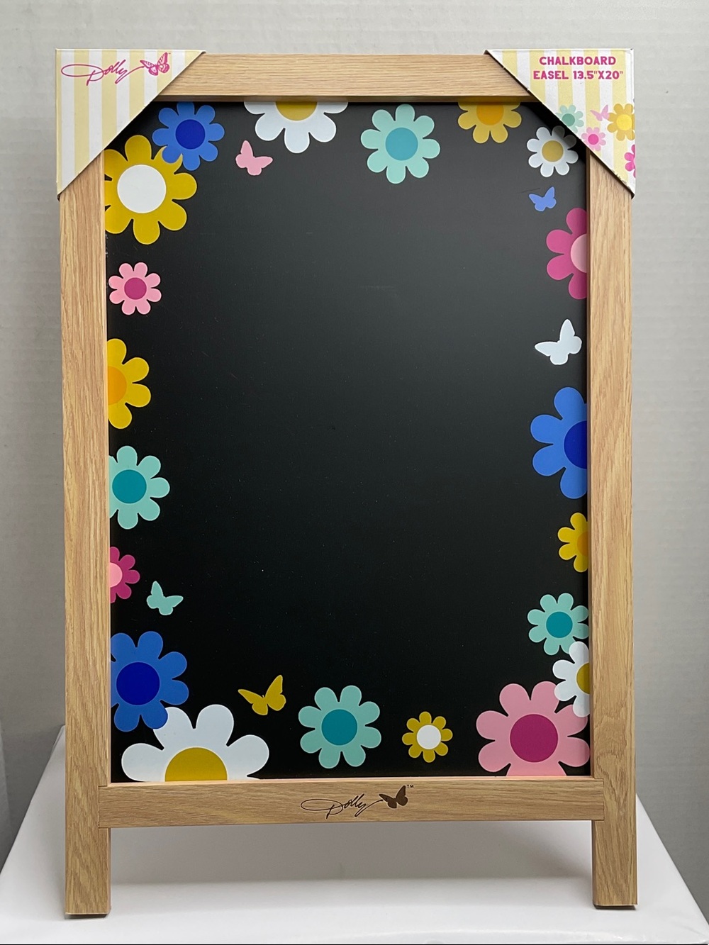 Dolly Parton Floral Border Chalkboard Easel in Black and Multicolor